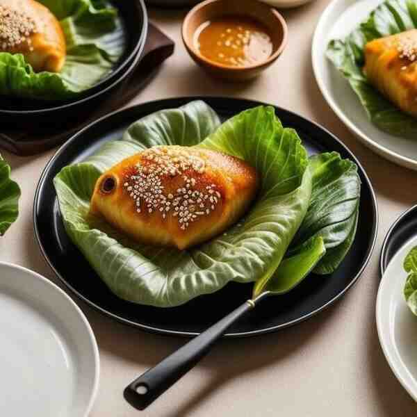 Рыба запеченная в листьях пекинской капусты